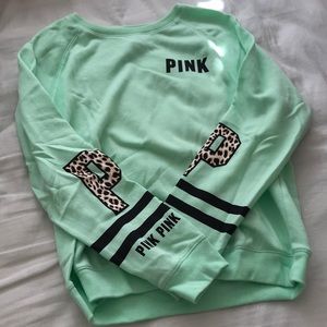 Victoria’s Secret PINK mint/leopard Sweatshirt